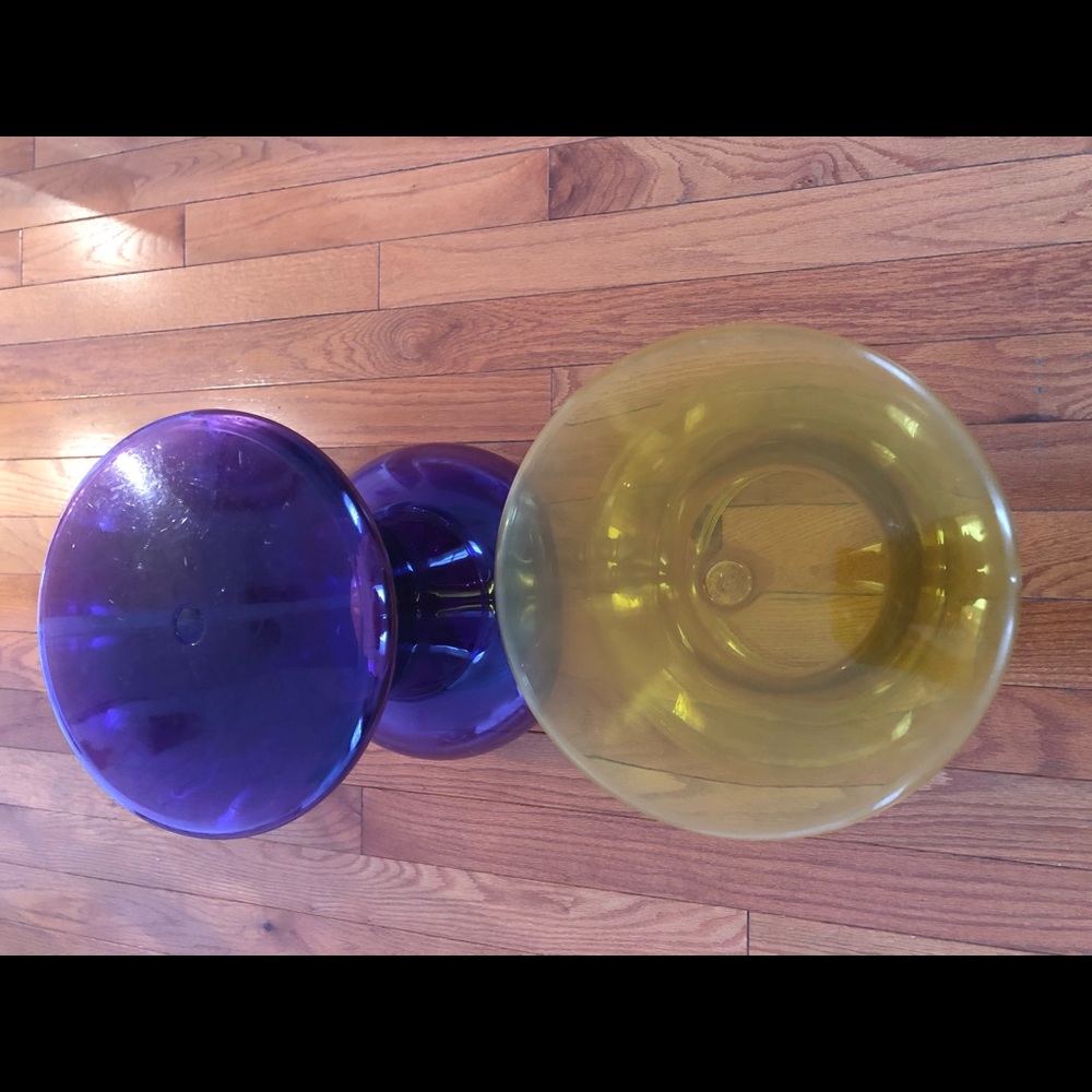 Kartell Boheme stools - yellow and purple